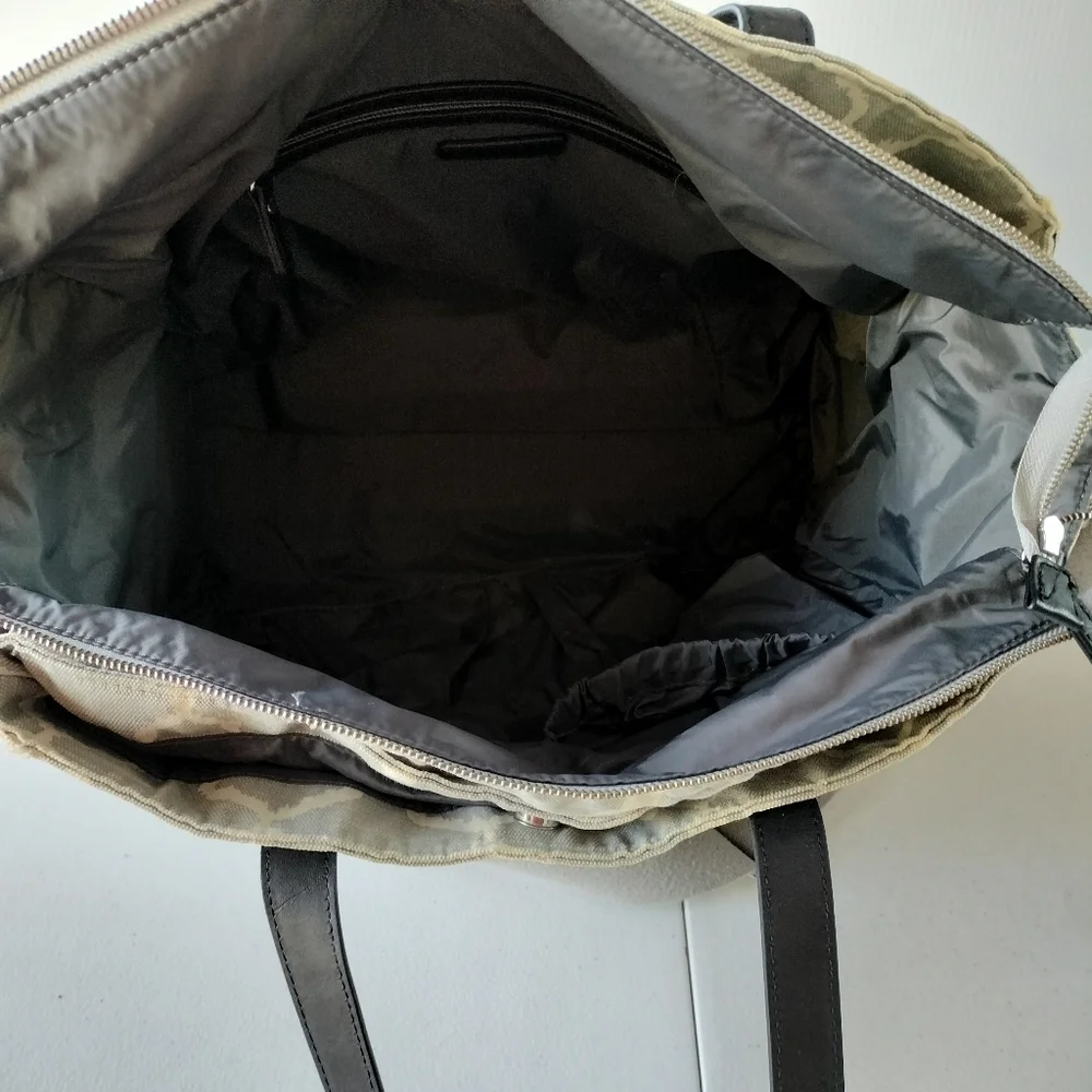 Pottery Barn Kids Gray Ikat Baby Diaper Bag Tote Travel Removable Strap